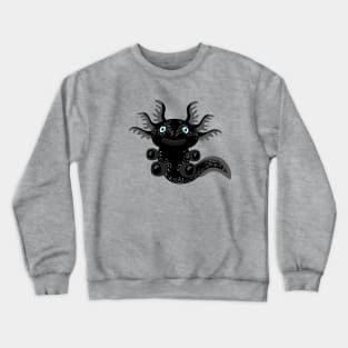 Cute Black Axolotl from the Space Crewneck Sweatshirt